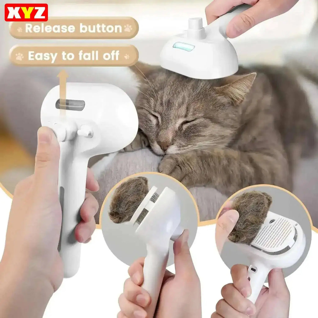 HappyPaws 3-in-1 Dog Steamer Brush